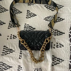 Zara quilted shoulder bag with chain